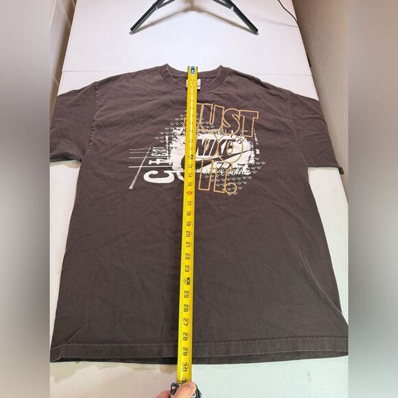 Vintage Nike Just Do It Men's XL Brown Track Club Swoosh Spellout T-Shirt - Picture 7 of 8